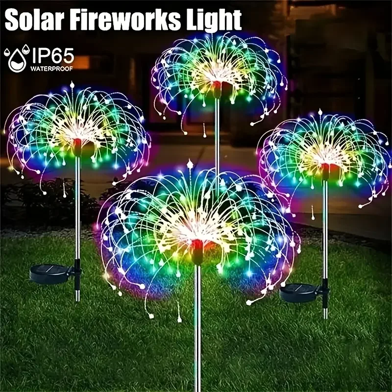 Outdoor Lighting Wireless - 200LEDs Solar Fireworks Lights Outdoor Waterproof