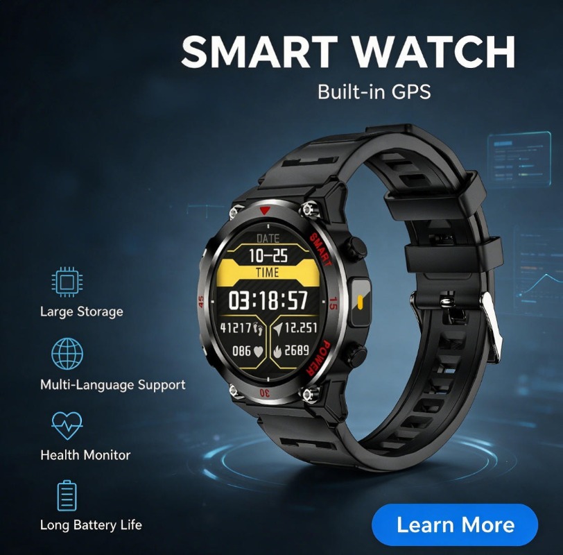 Outdoor Lighting Track - GPS Outdoor Sports Smartwatch, HD Screen,