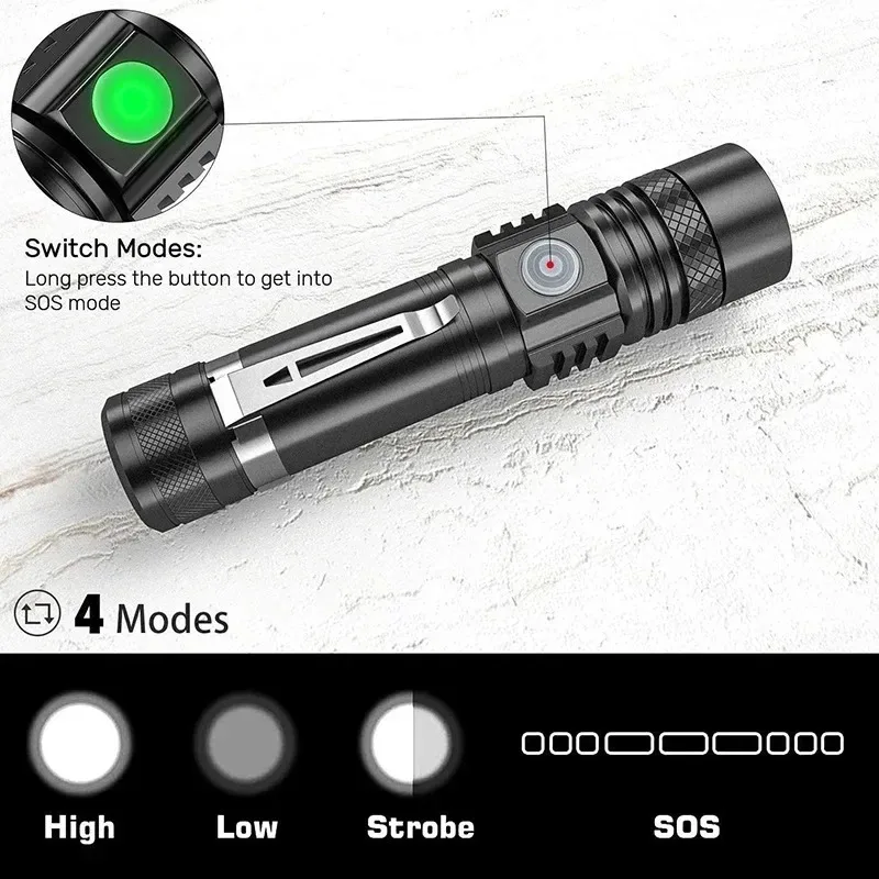 T6 LED Rechargeable Flashlight - Outdoor Lighting Black review and price