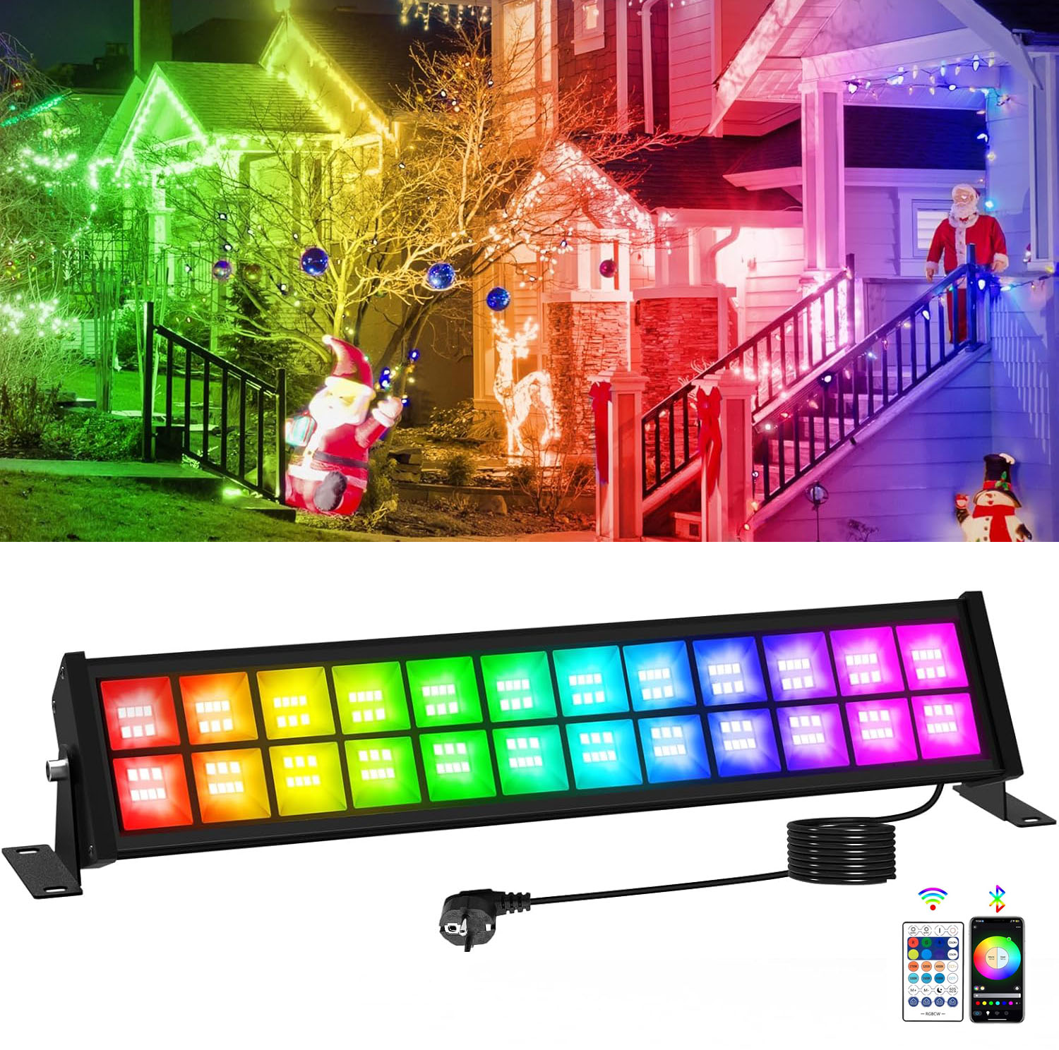 50/72W RGB LED Floodlight Bar  - Outdoor Lighting Uk review and price