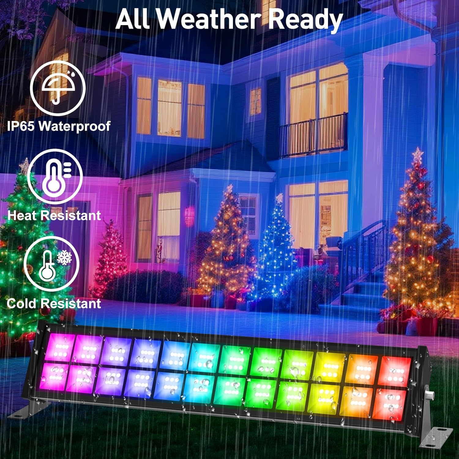 50/72W RGB LED Floodlight Bar  - Outdoor Lighting Uk review and price