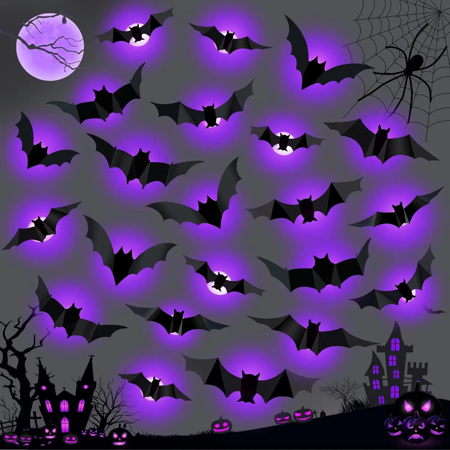 Halloween LED Bats Spider Deco - Outdoor Lighting Effects review and price