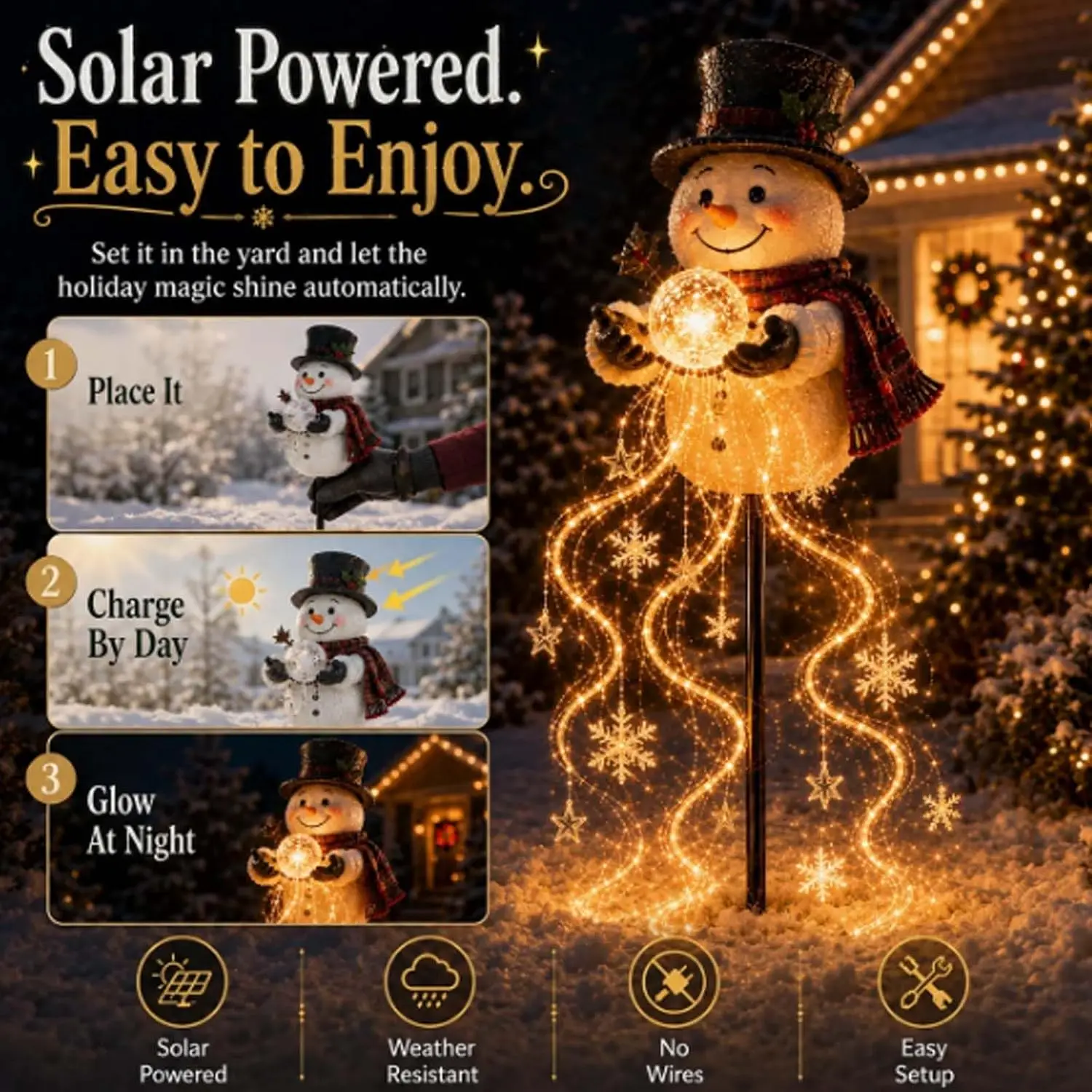 Outdoor Resin Snowman Santa LE - Outdoor Lighting Pathway review and price
