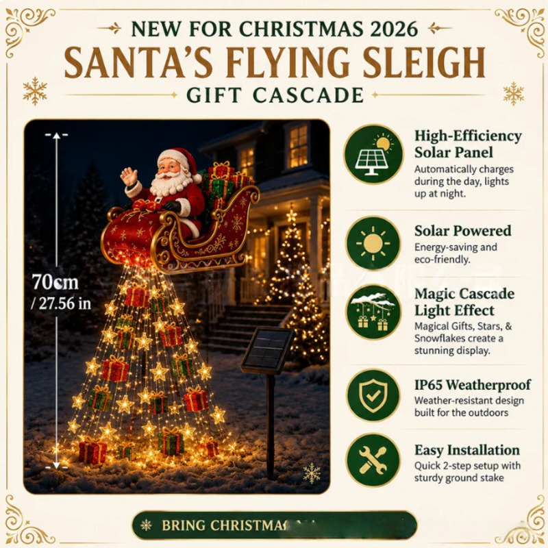 Solar LED Christmas Santa Slei - Outdoor Lighting Pathway review and price