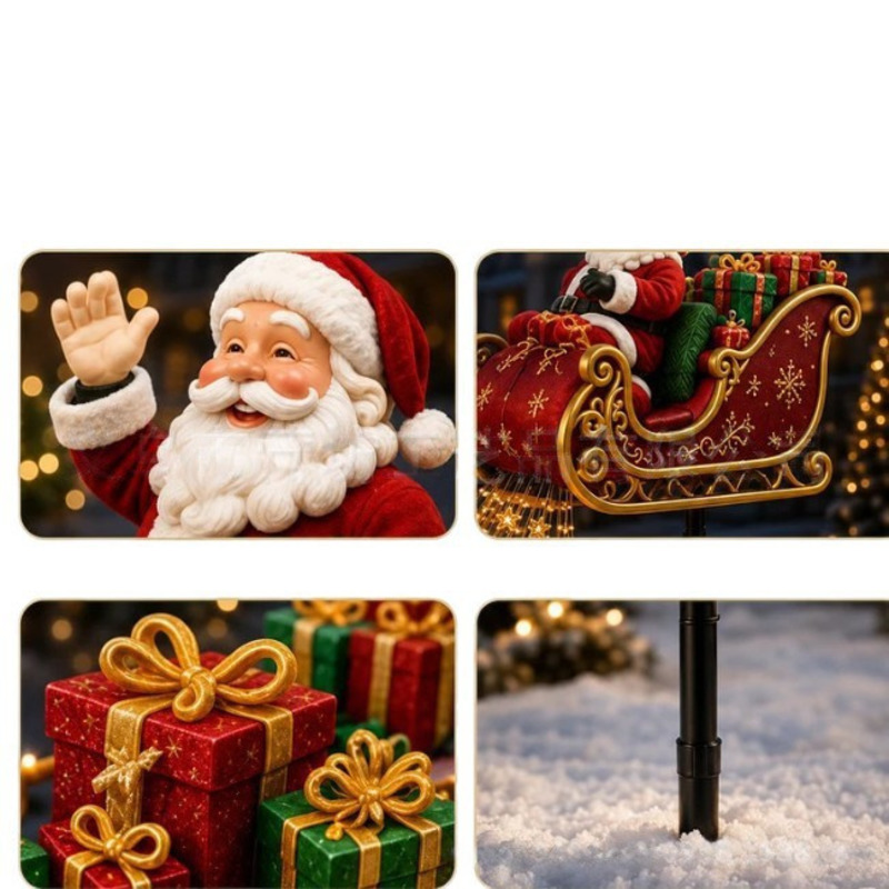 Solar LED Christmas Santa Slei - Outdoor Lighting Pathway review and price