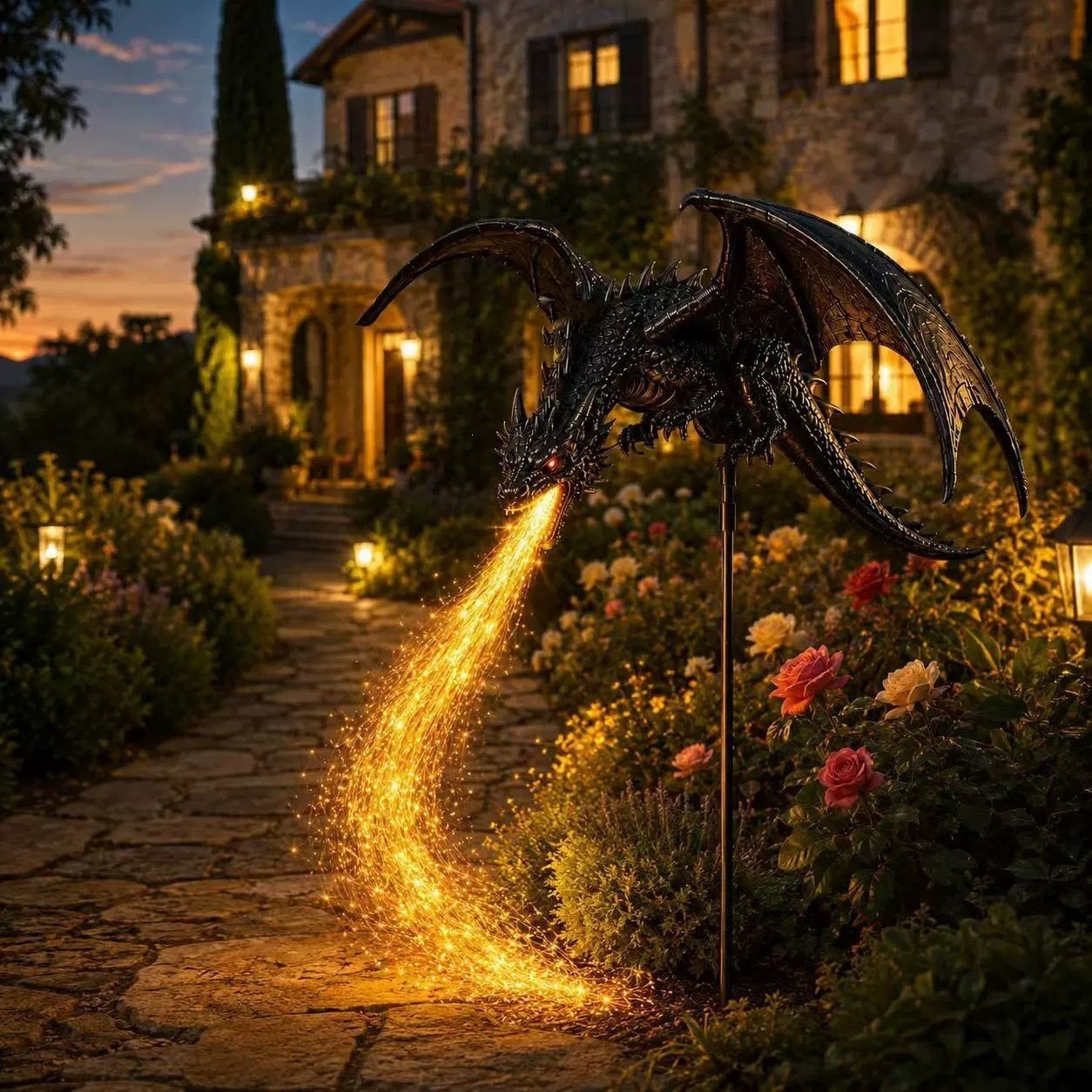 Solar Dragon Fire Garden Light - Outdoor Lighting Pathway review and price